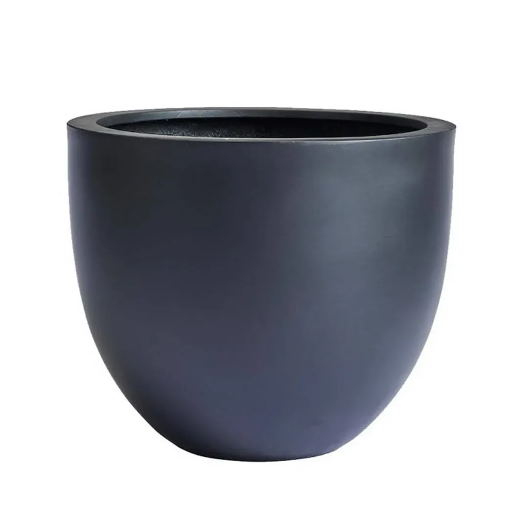 Dty Signature Mount Belford 1-Piece Fiberstone Planter, Black, 10" H x 12" Dia - Small