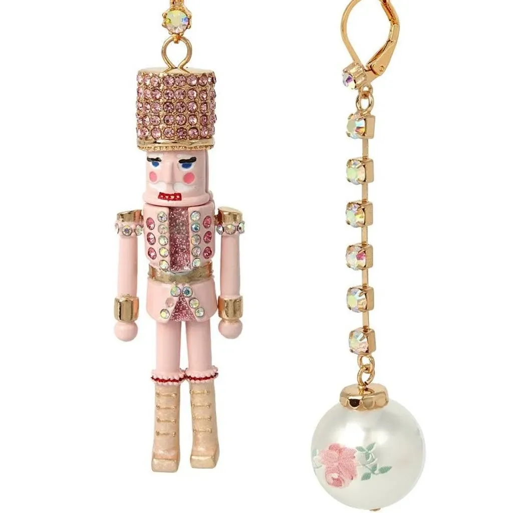 Betsey Johnson Jewelry | Betsey Johnson Nutcracker Earrings | Color: Pink/White ...