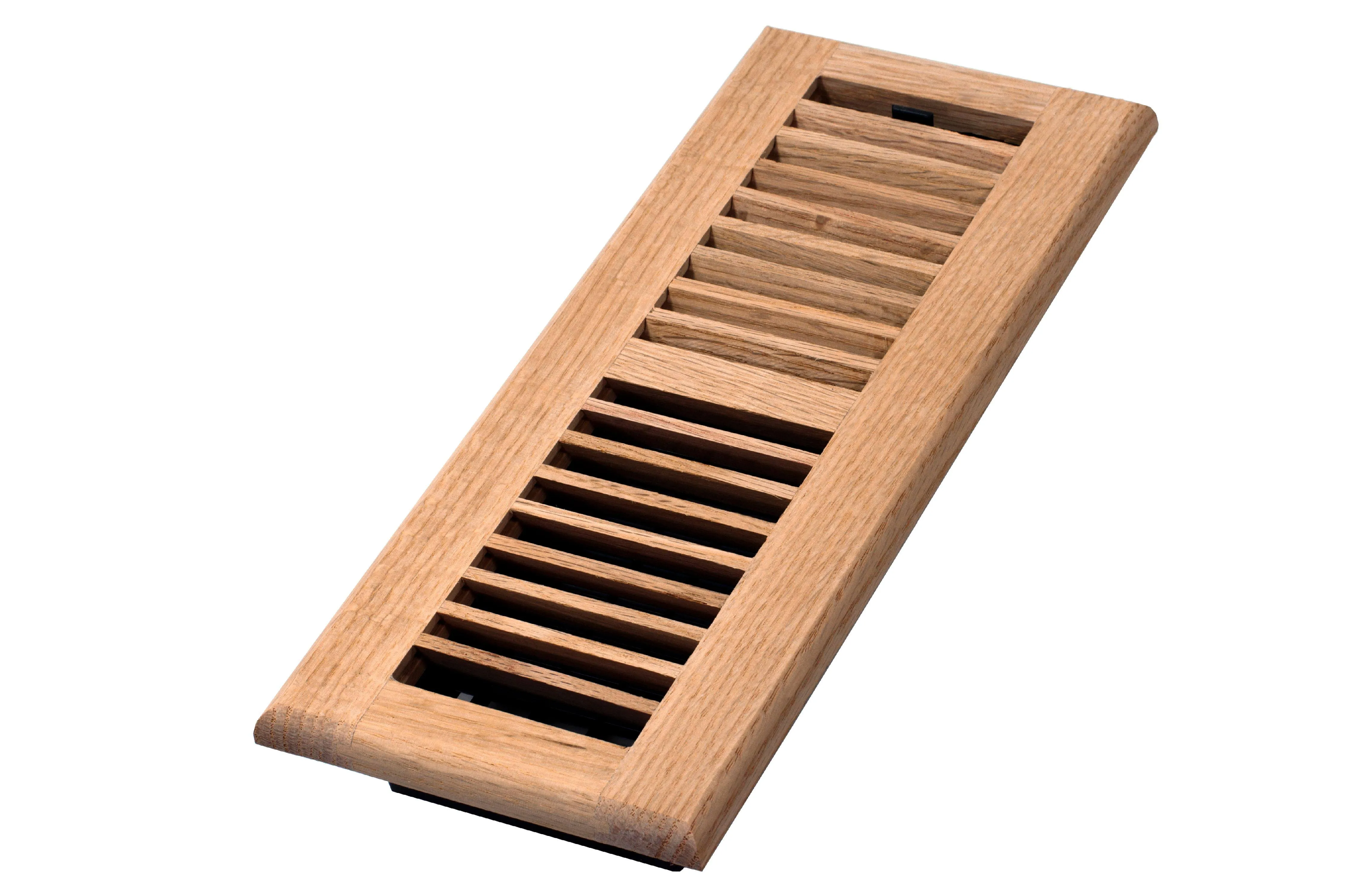 Decor Grates WL412-U 4-in.x12-in.Lo<wbr/>uvered Solid  Oak Unfinished Floor Register,w