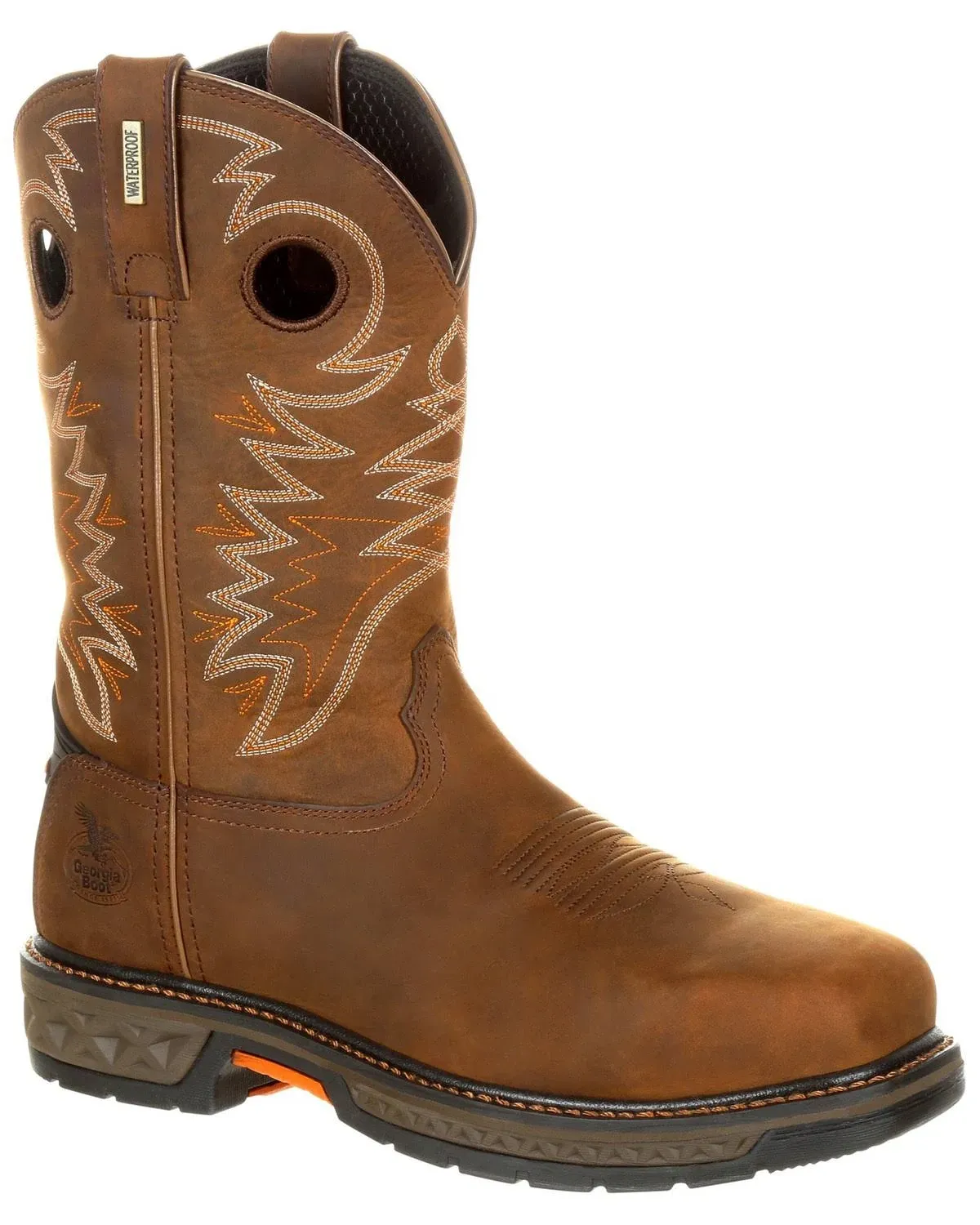 Georgia Boot GB00224 Brown Carbo-Tec LT Alloy Toe Waterproof Pull On Boots