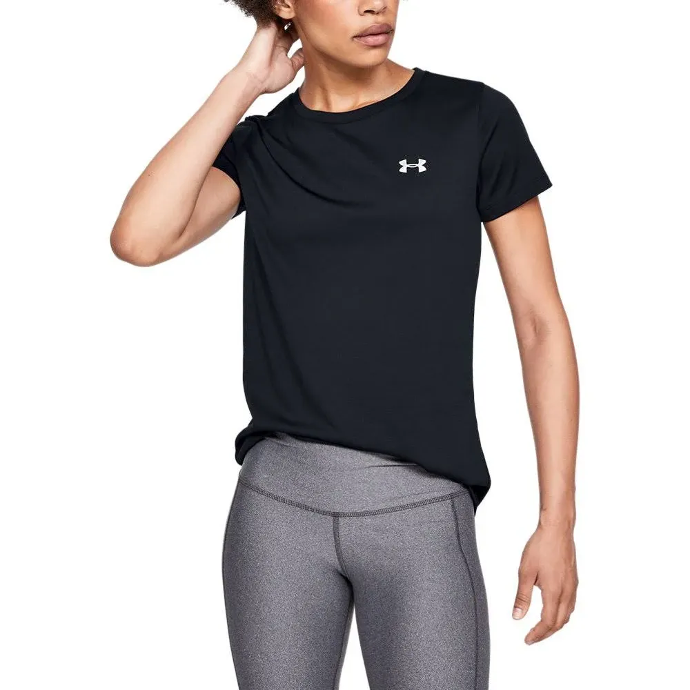 Under Armour Women's Tech Short-Sleeve T-Shirt , Black (001)/Metallic Silver , Medium