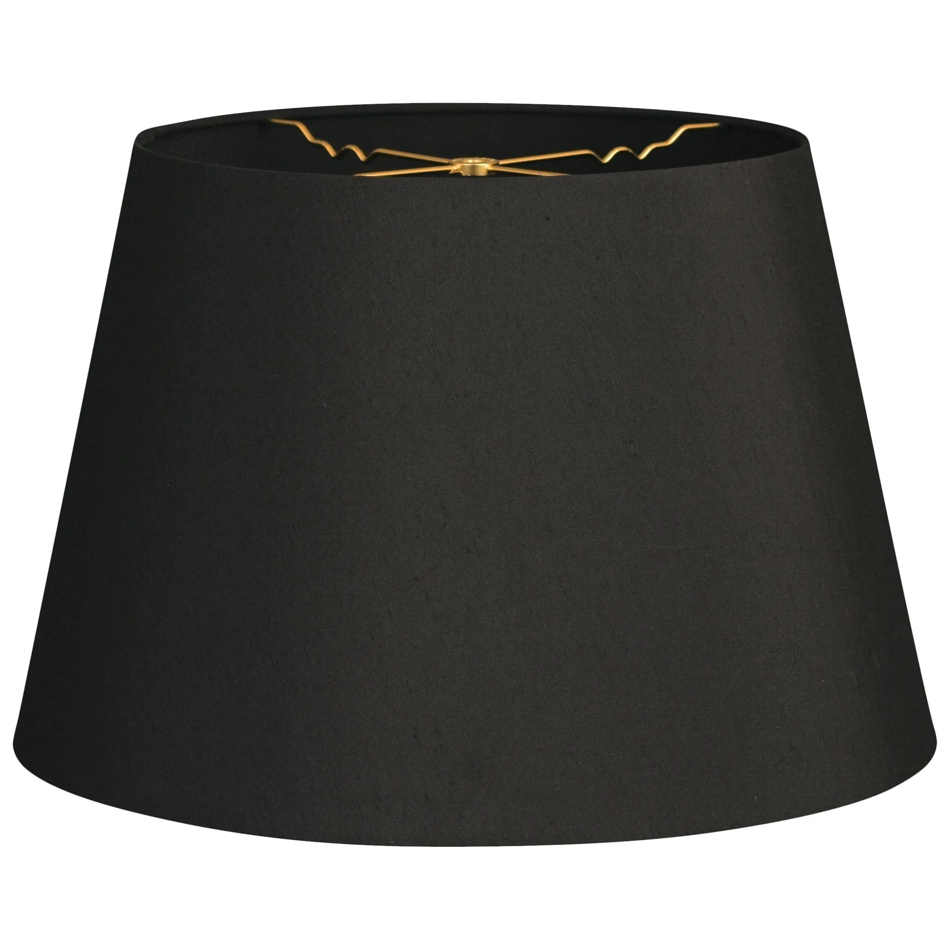 Royal Designs Tapered Shallow Drum Hardback Lamp Shade, Black, 12 x 16 x 11