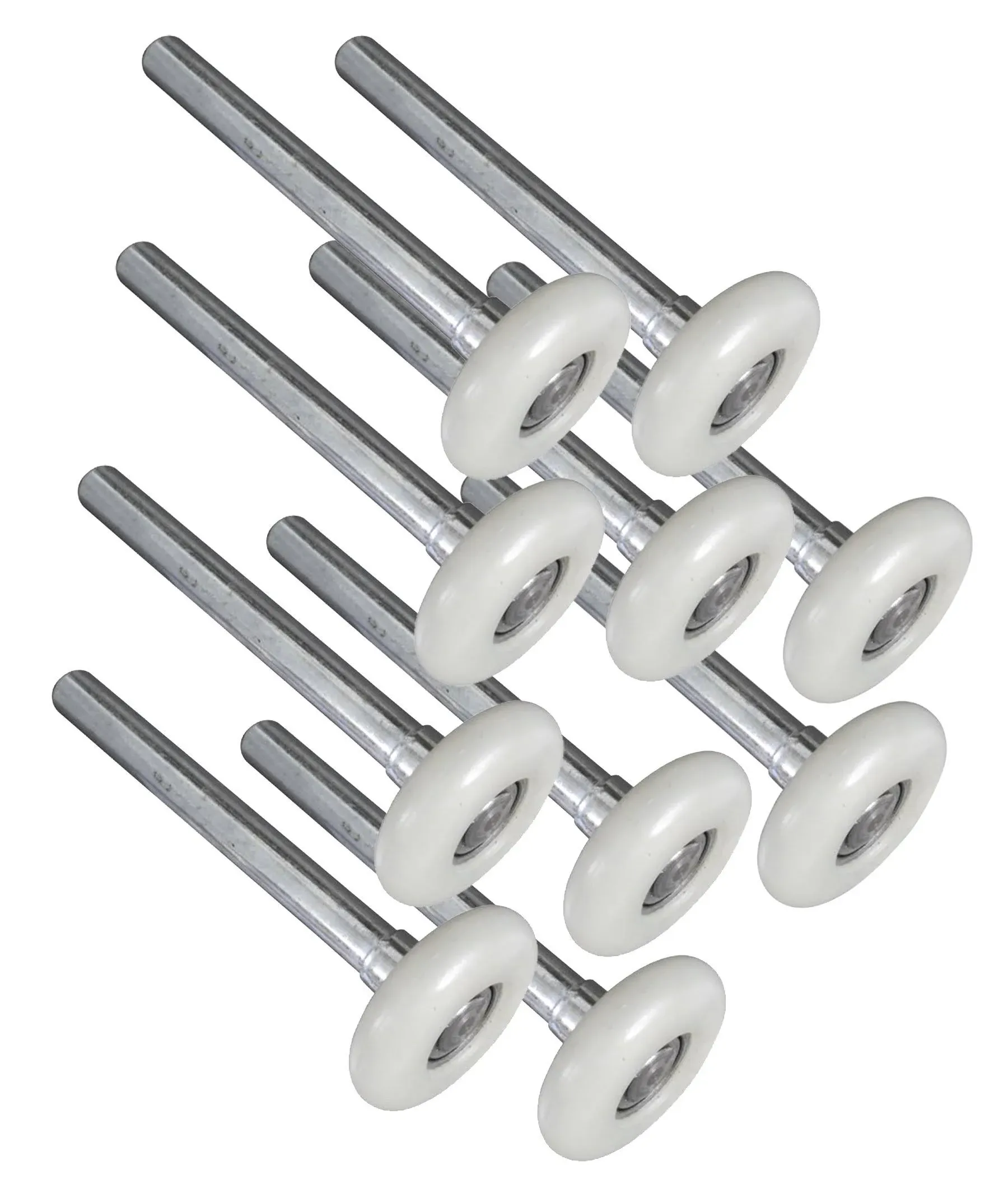 Ideal Security Garage Door Rollers - 2" Premium Nylon & Steel, 10 Ball-Bearings & 4" Stem (10-Pack)