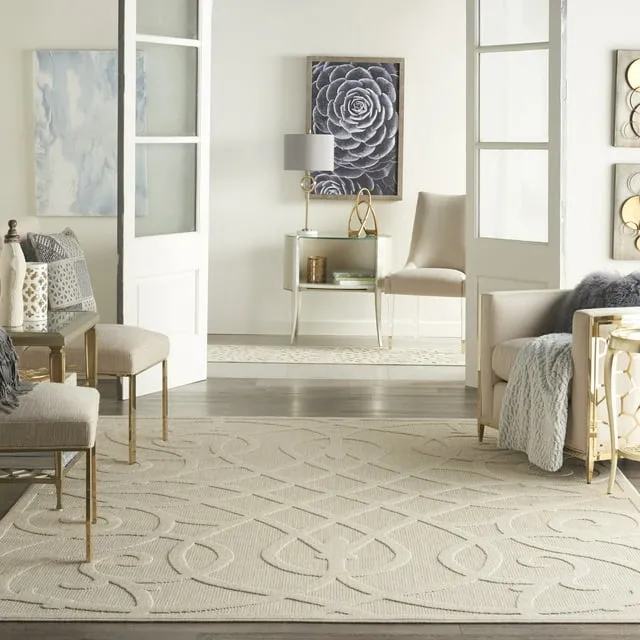 Nourison PLS04 Palamos Cream Grey Area Rug- 7'10" x 9'10"