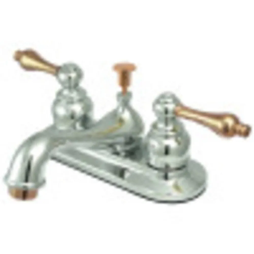 Kingston Brass GKB604AL 4 in. Centerset Bathroom Faucet, Polished Chrome/Polished Brass