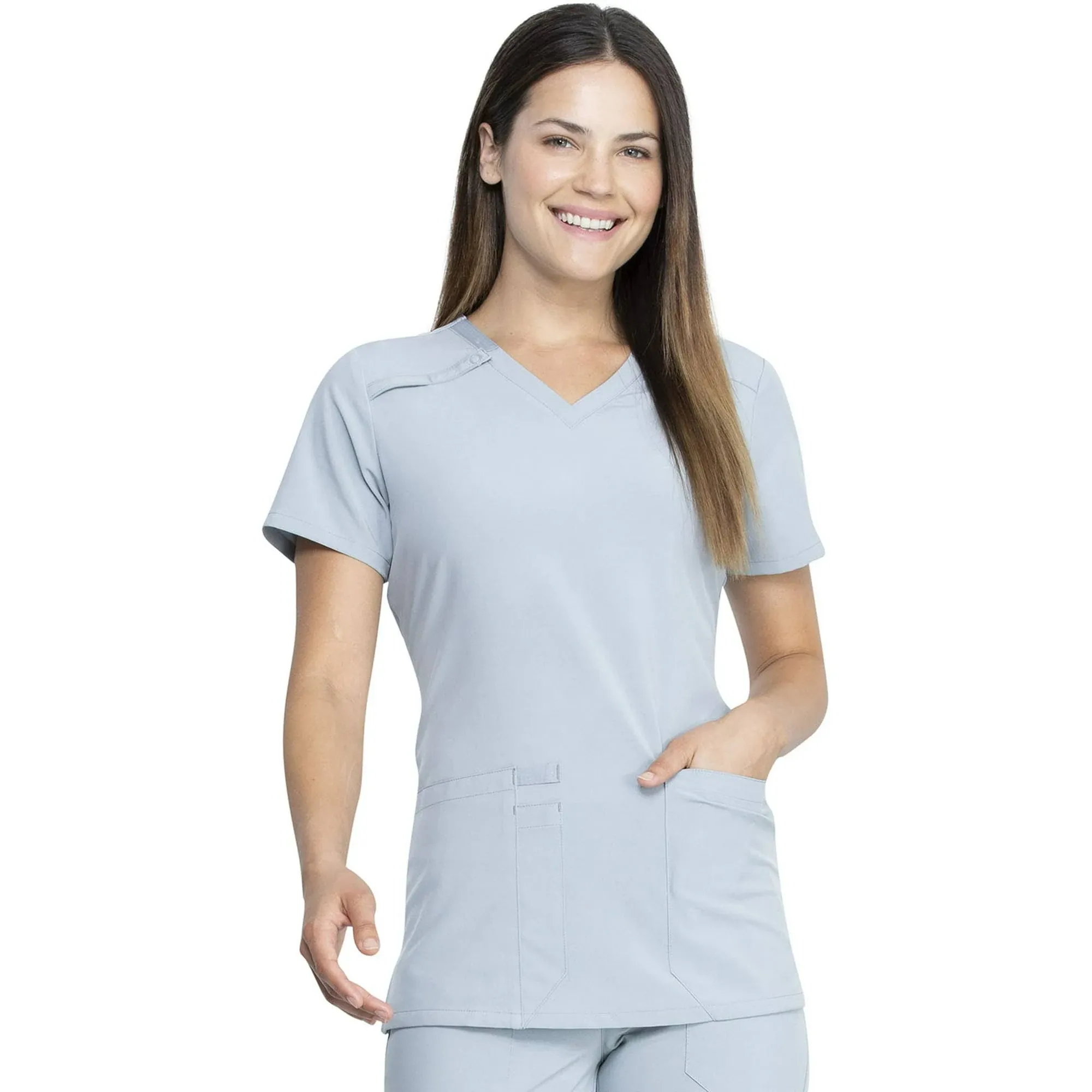 Dickies Women's EDS Signature V-Neck Scrub Top Grey M