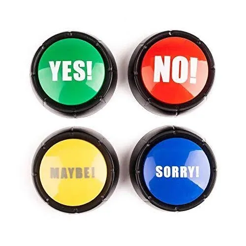 Mymealivos Set of 4 The No Yes Sorry and Maybe Buttons