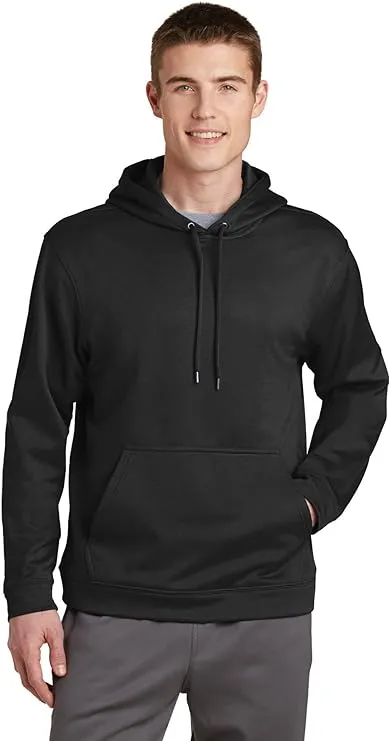 "Sport-Tek Men's Black Sport-Wick Fleece Hooded Pullover"