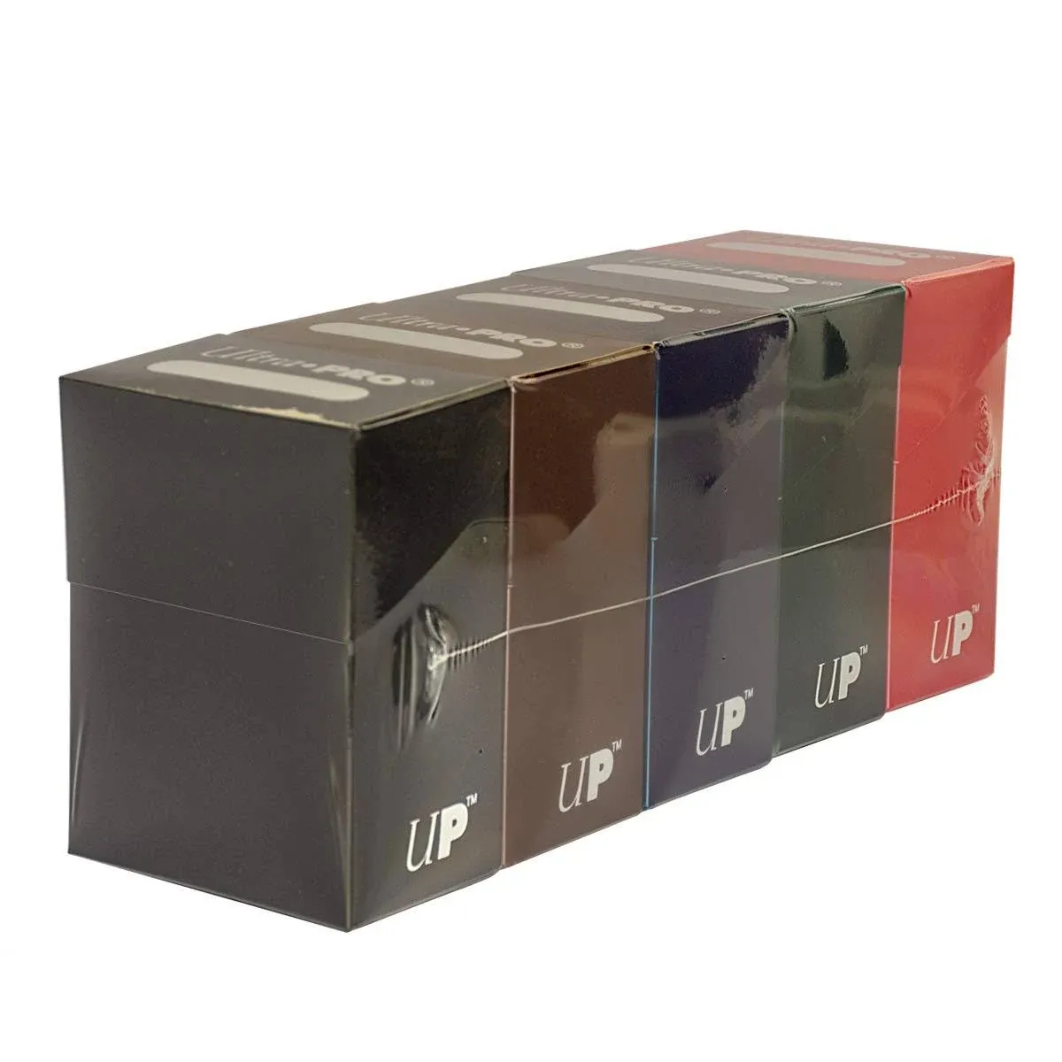 Set of Five New Ultra-Pro Deck Boxes (Dark Colors Incl. Black, Blue, Brown, Green ...