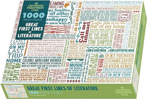 The Unemployed Philosophers Guild First Lines of Literature Jigsaw Puzzle - 1000