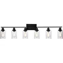 Black Vanity Light Fixture 6light Industrial Metal Wall Sconce Bathroom Lighting