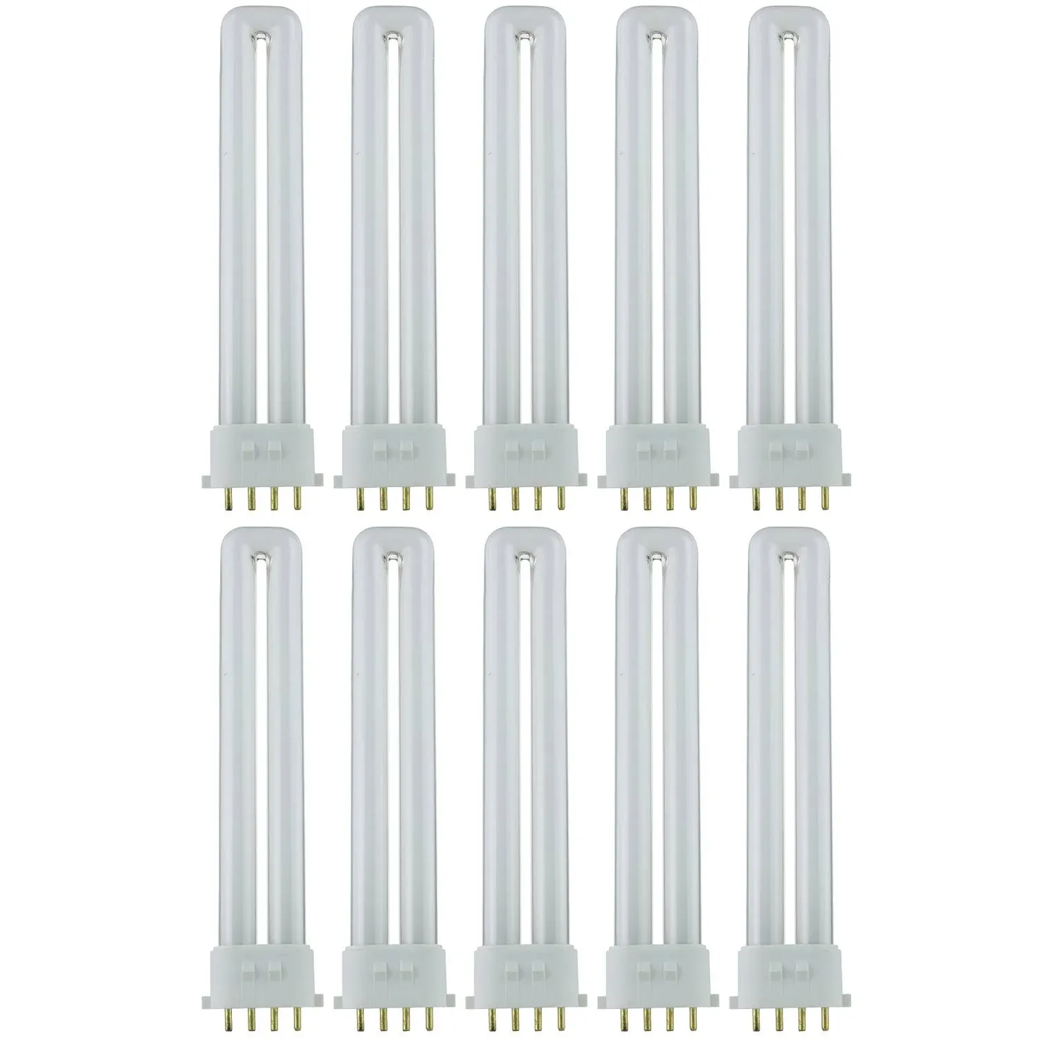 Sunlite PL13/E/SP27K/10PK 13W Compact Fluorescent Plug-in PL 4-Pin Bulb 720Lm Warm White 2700K 2GX7 Base (40493-SU)