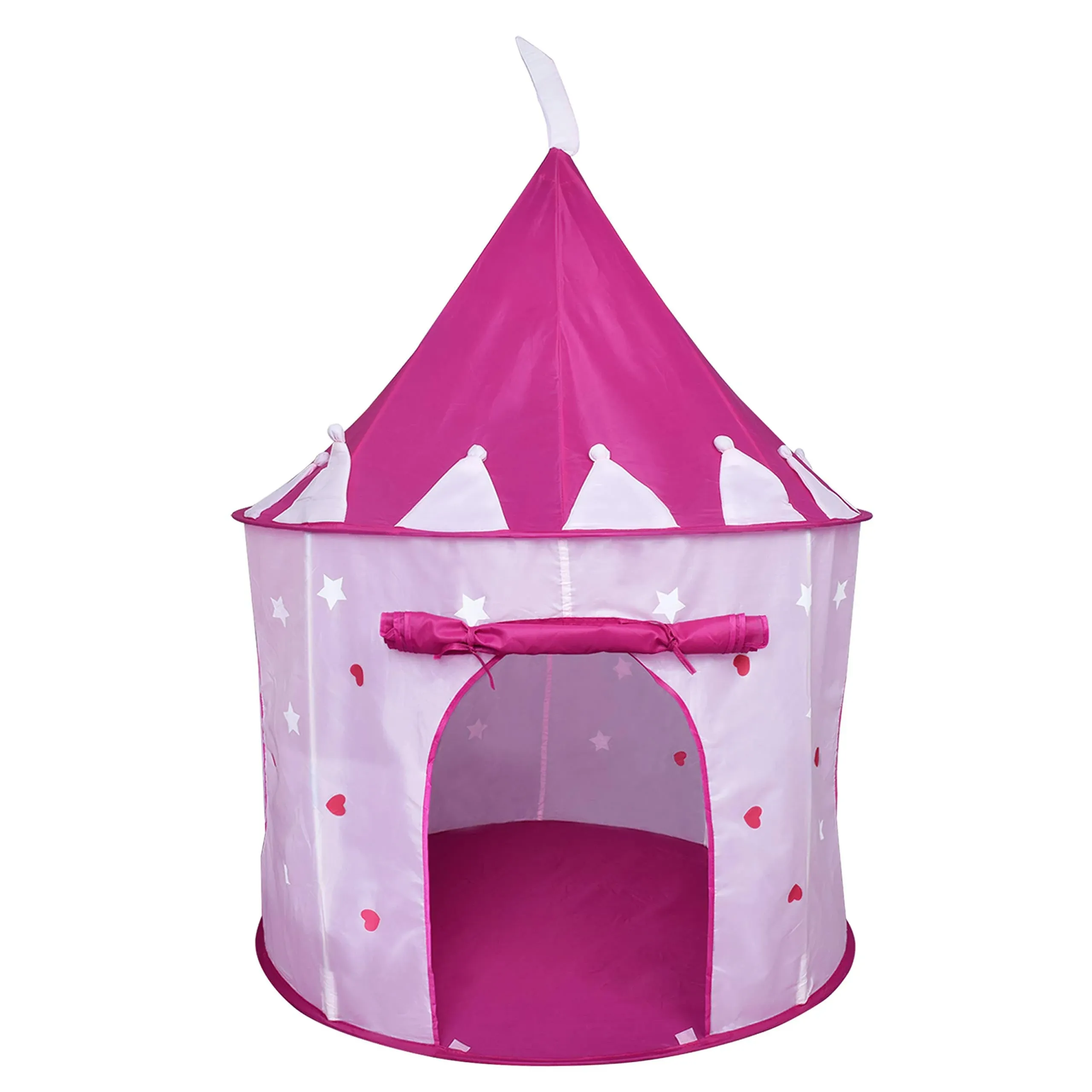 Princess Castle Play Tent with Glow in The Dark Stars Foldable Pop Up Pink Play Tent/House Toy for Indoor Kids Tent & Outdoor Children Tent Girls