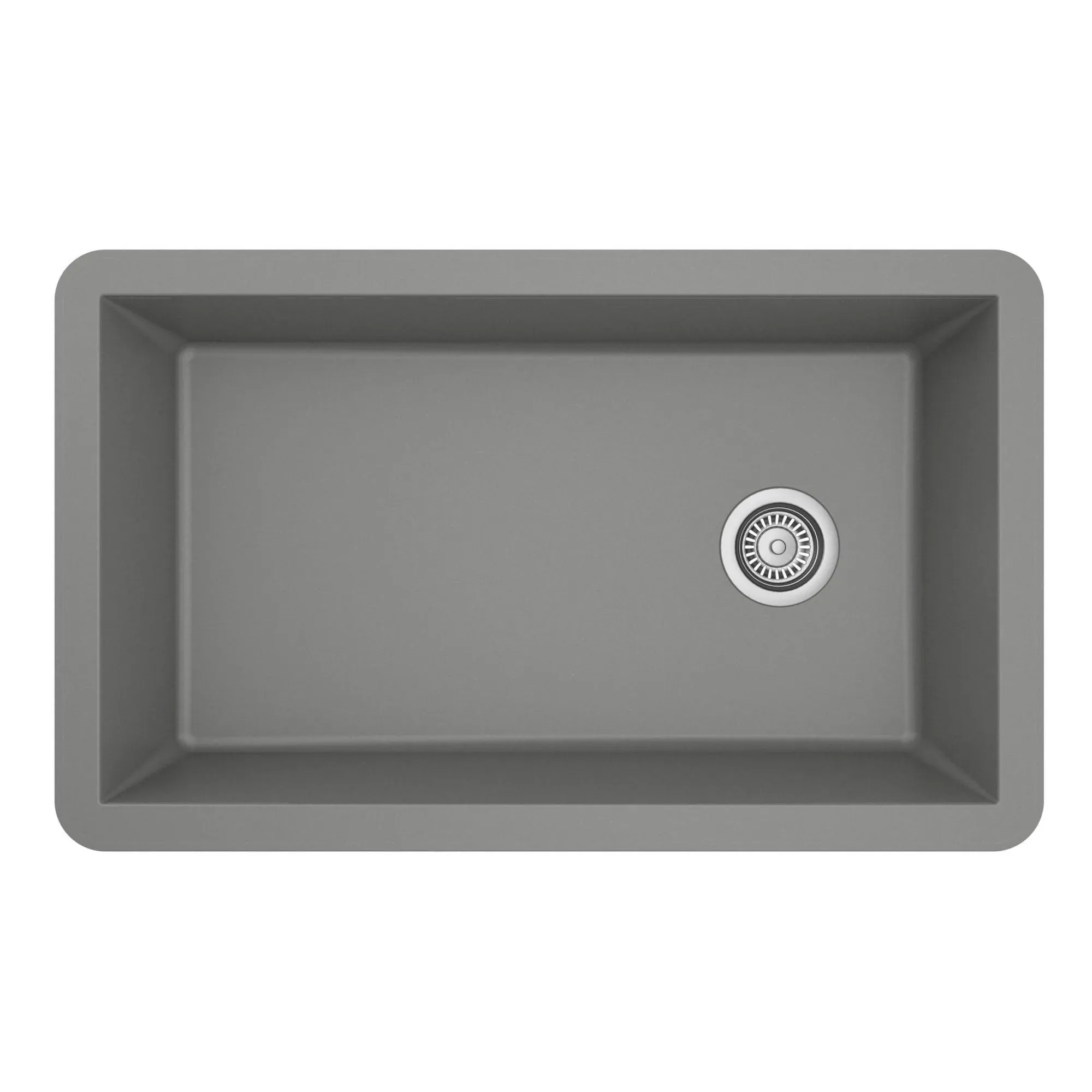 Karran QU-670 Undermount Quartz Composite 32 in. Single Bowl Kitchen Sink in Grey