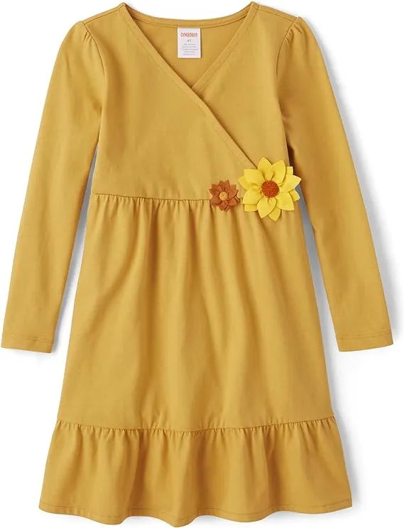 Gymboree Girls Floral Tiered Long Sleeve Dress