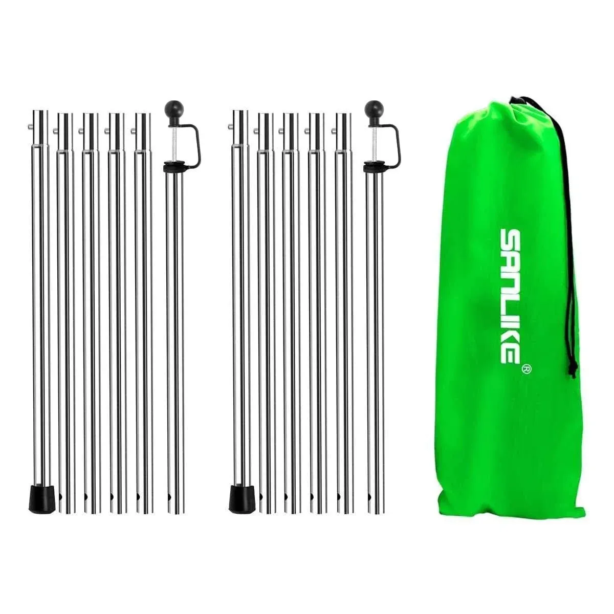 SANLIKE Tarp Poles Adjustable Heavy Duty 95 in Camping Tent Poles for Tarp ...