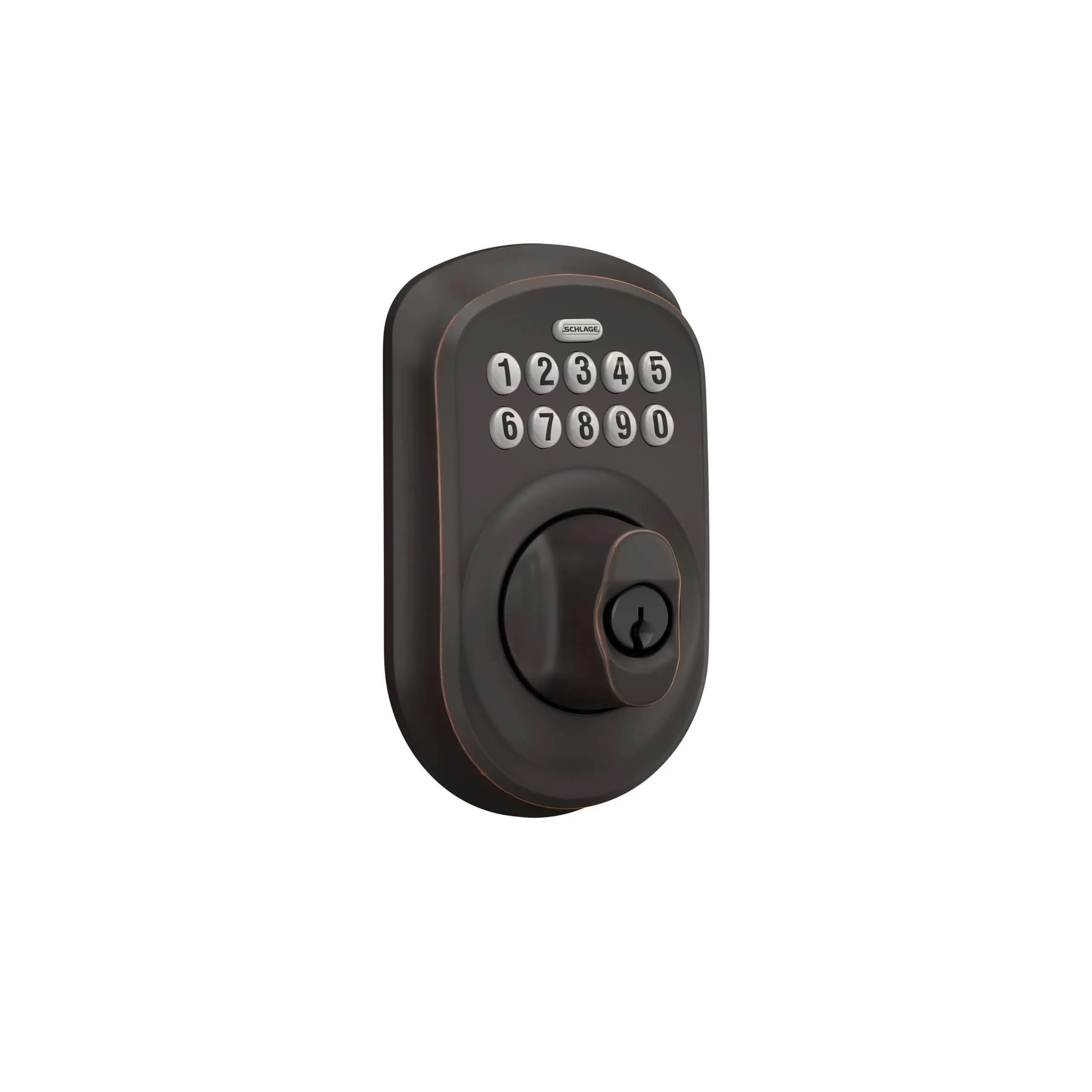 Schlage BE365PLY716 BE365 Plymouth Keypad Deadbolt Aged Bronze