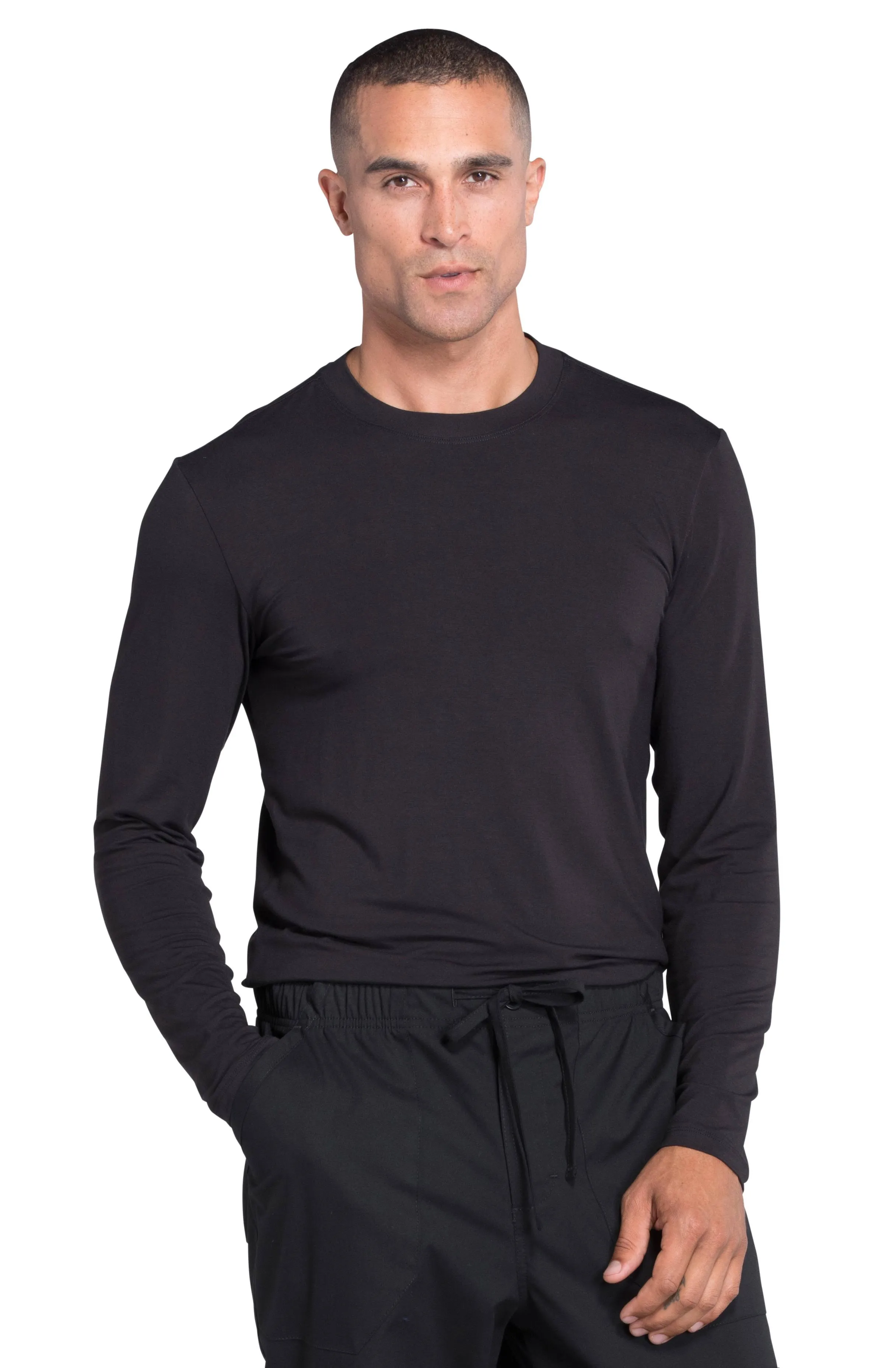 Cherokee Men's Underscrub Knit Top Modern Fit with Crew Neck and Center Back Length: 29" - WW700