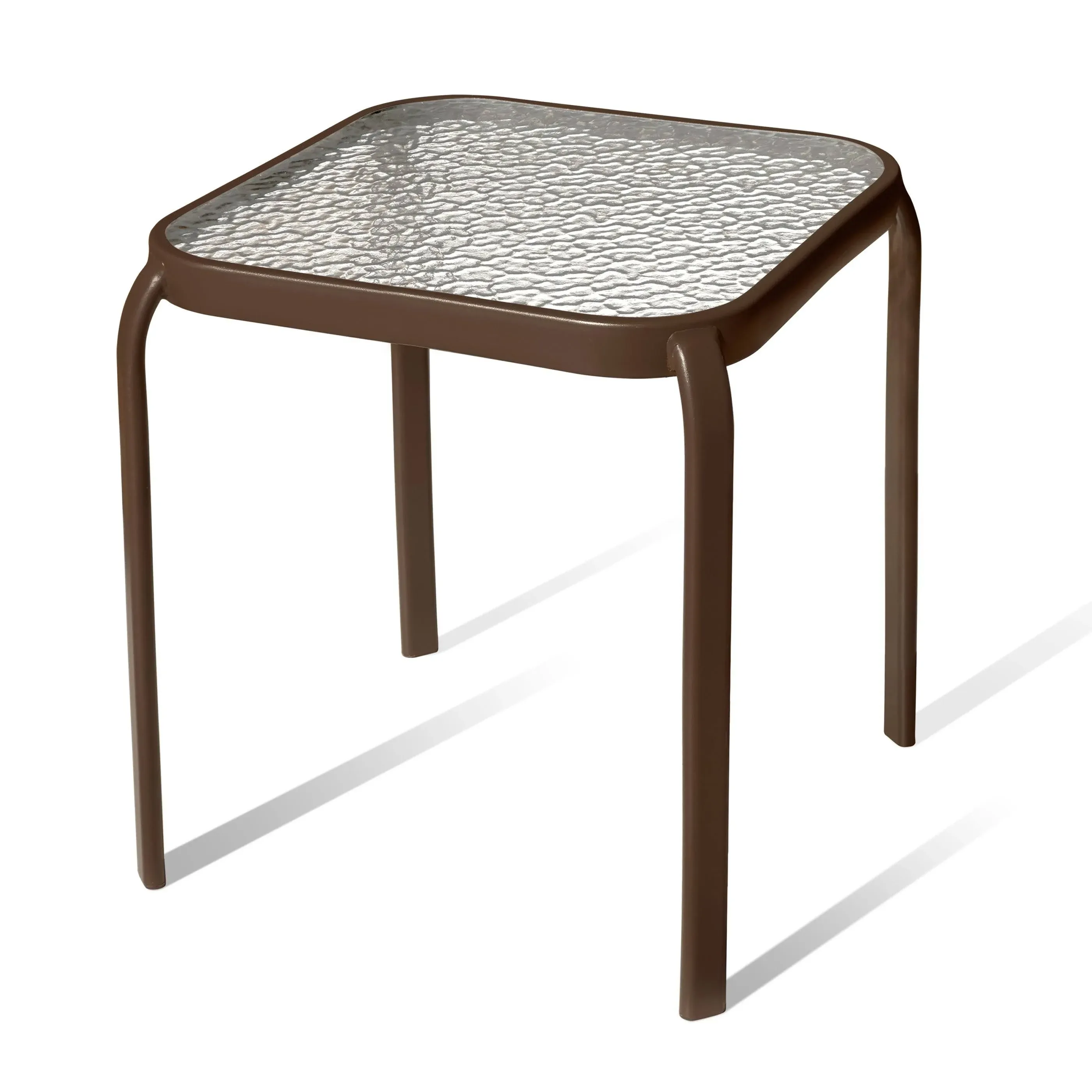 Metal Side Table With Tempered Glass Top “ Home Furniture For Patio Pool &amp; Balco