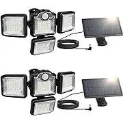 Totexil Solar Flood Lights Outdoor, 2 Pack 2000 LM 3 Modes Motion Sensor Outd...