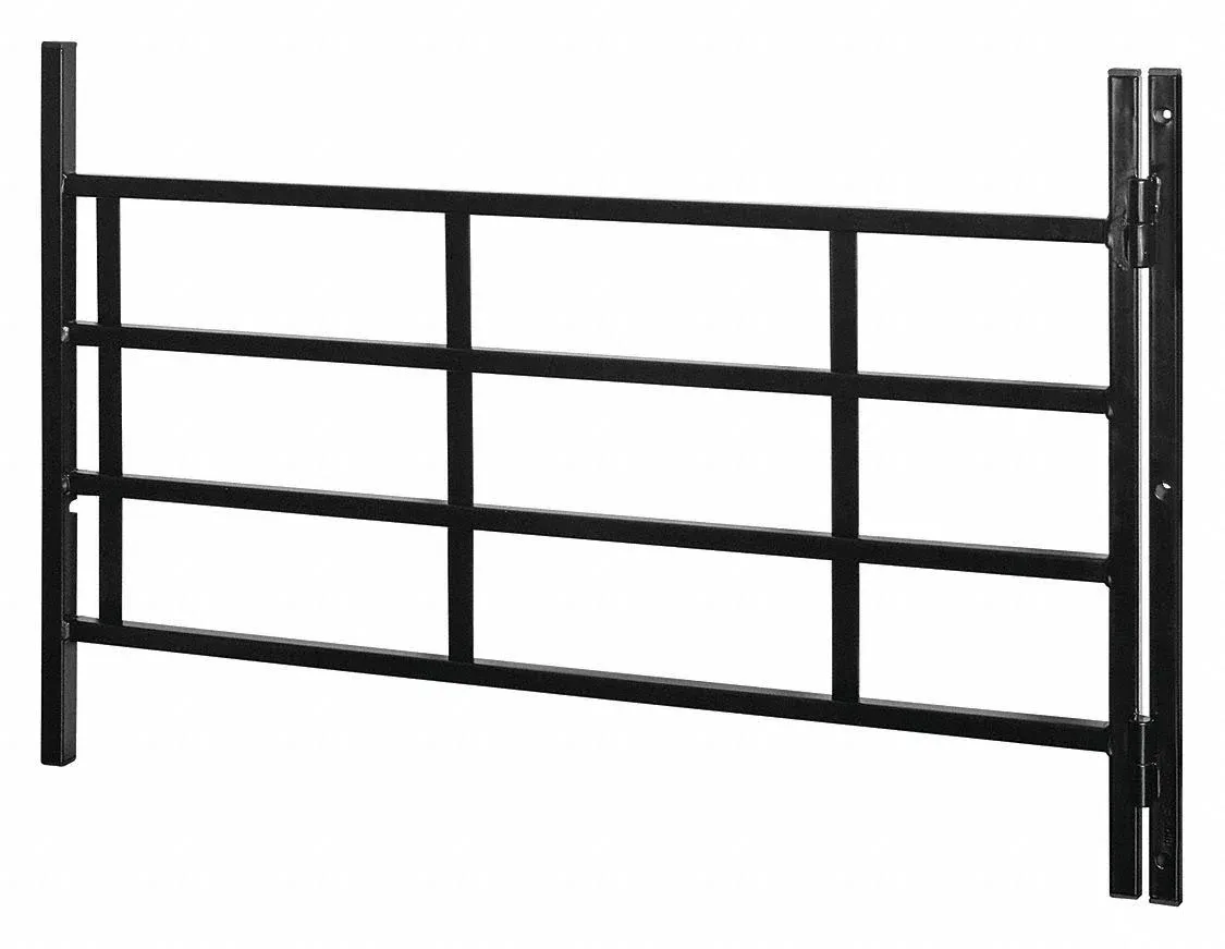 Segal S 4771 Hinged Window Guard, 14 in. x 22 in. x 21 in., Painted Black 4-Bar Adjustable Width, Egress