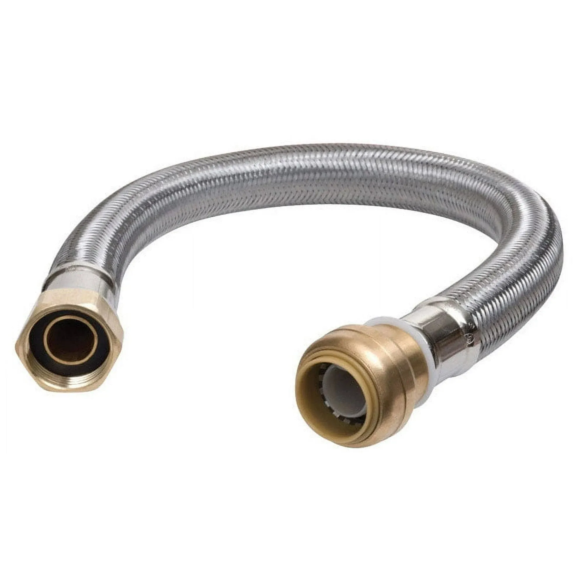 1/2" Sharkbite x 3/4" FIP Flexible Water Heater Connector, Lead Free (24" Length)