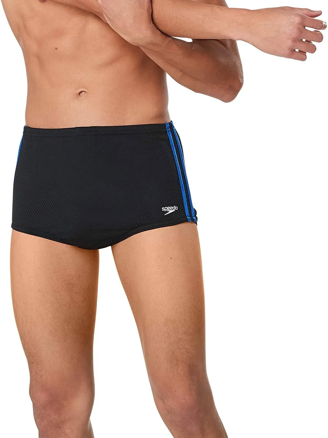 Speedo Poly Mesh Square Leg Black/Blue 30