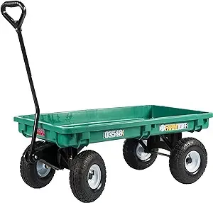 03548-FF Poly-Deck Garden Wagon with Flat Free Tires, Green