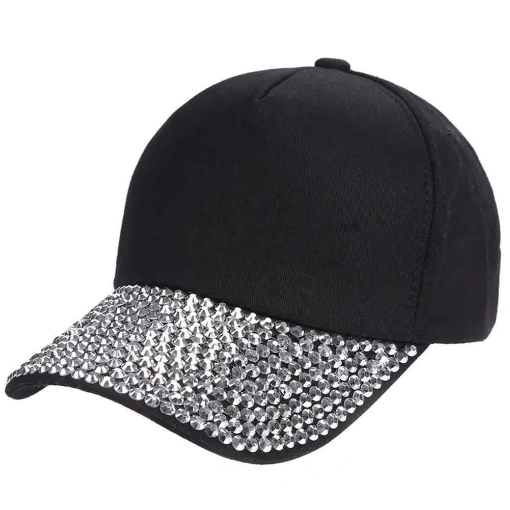 Bling Baseball Adjustable Strap Back Cap with Diamond Design