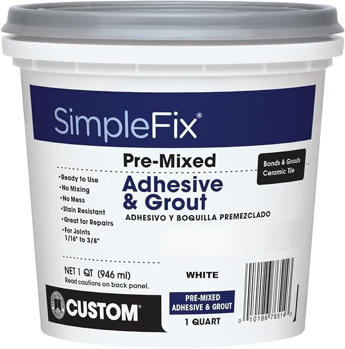 Building Products Tagwqt Quart Pre-Mixed Adhesive & Grout Bright White