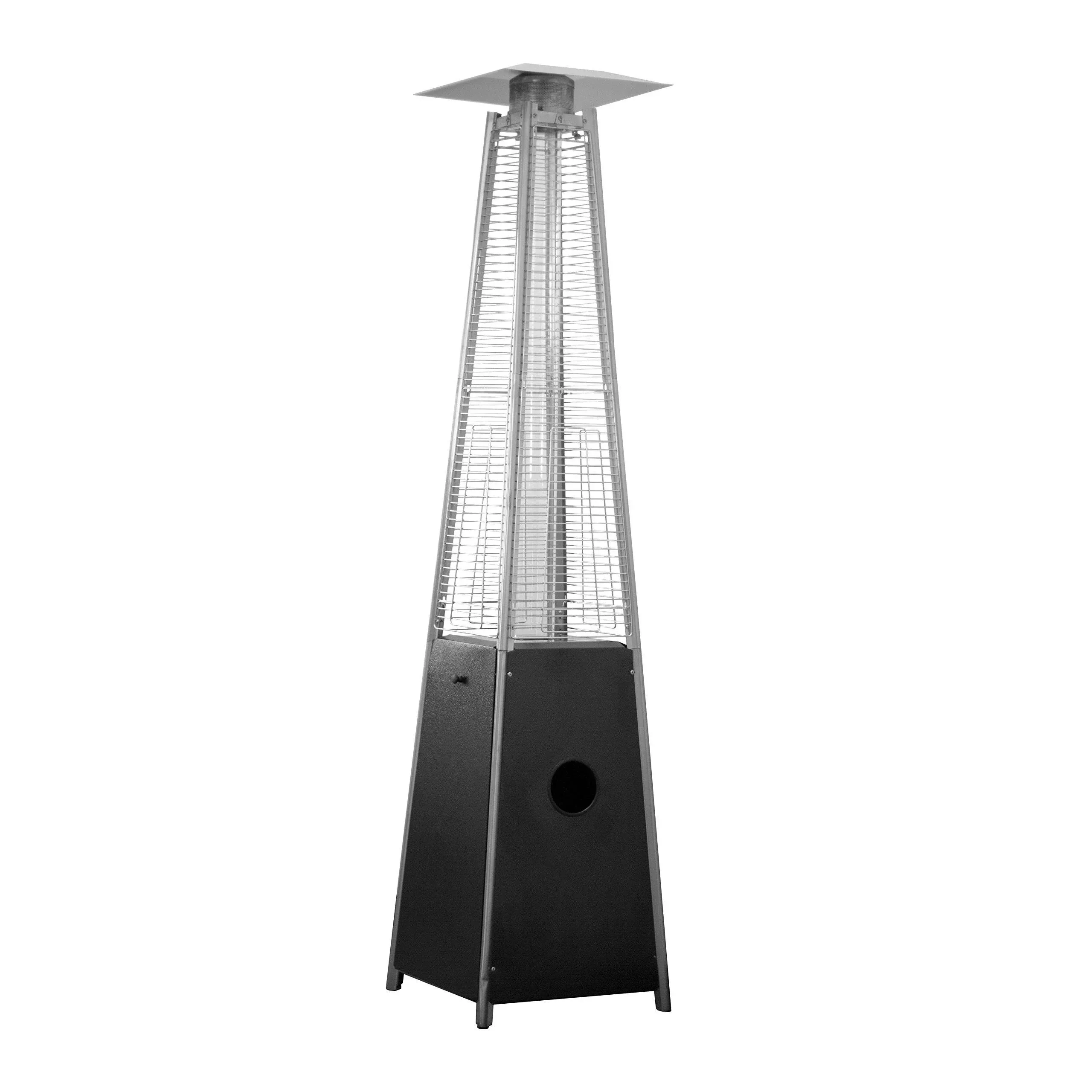 Hiland HLDSO1-GTPC 91-Inch Tall Quartz Glass Tube Heater - With wheels, Matte Bl