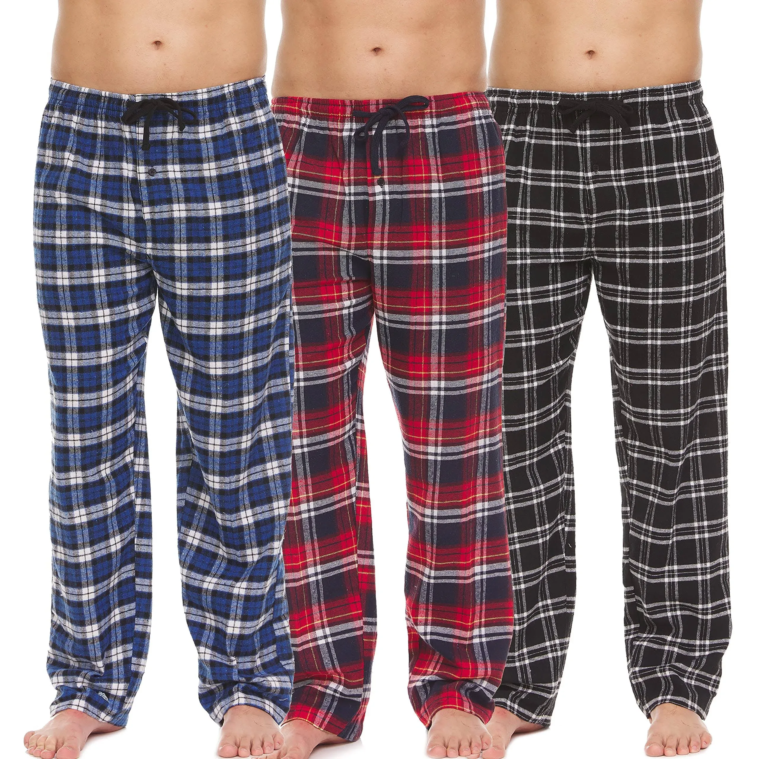 Essential Elements Pajama Pants for Men - 3 Pack Pajama Bottoms - Cotton Blend ...