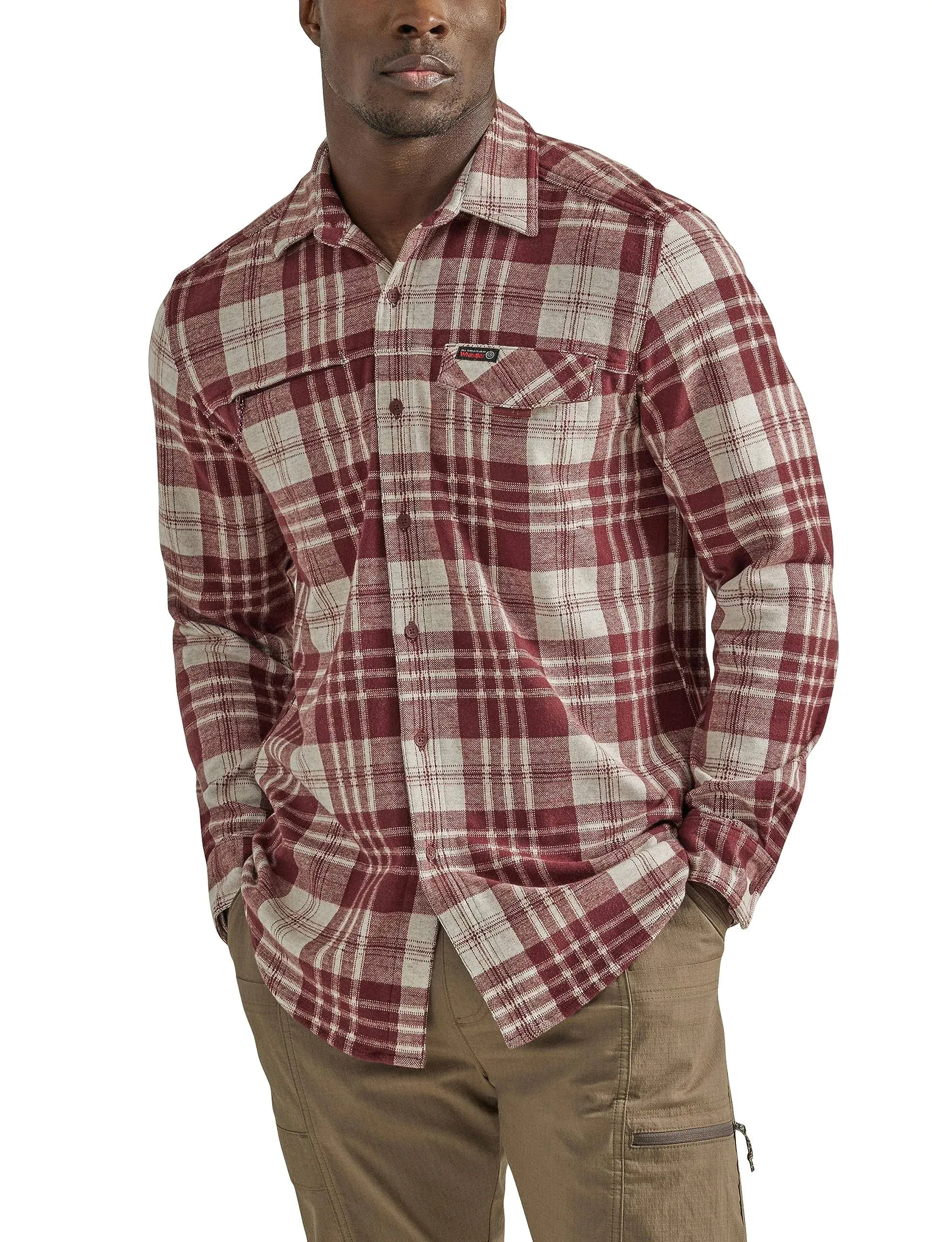 ATG by Wrangler Men's Campsite Button-Down Plaid Shirt