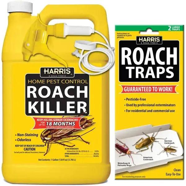 Harris 1 gal. Roach Killer and Roach Trap Value Pack, Clear