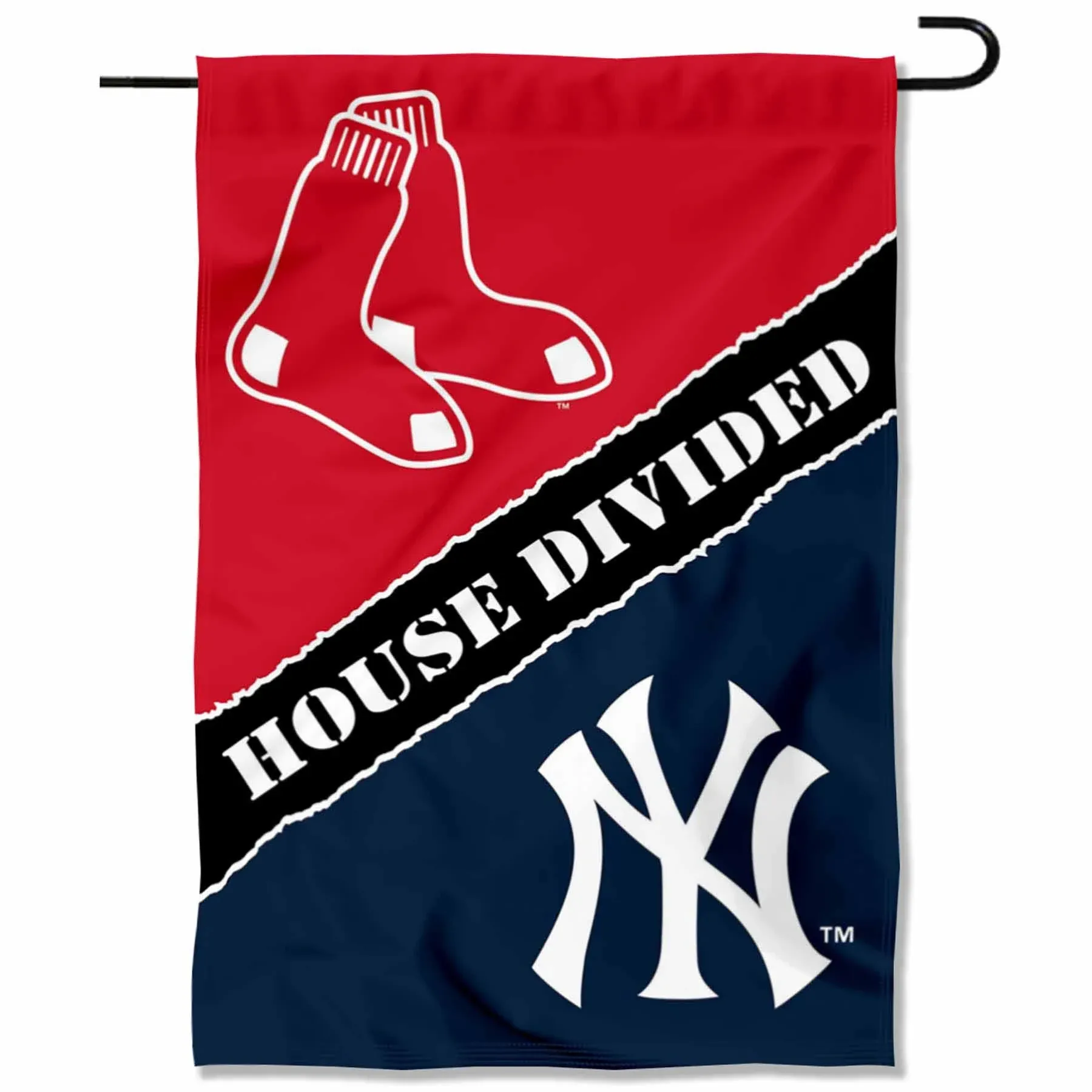 House Divided Red Sox and Yankees Garden Flag and Yard Banner