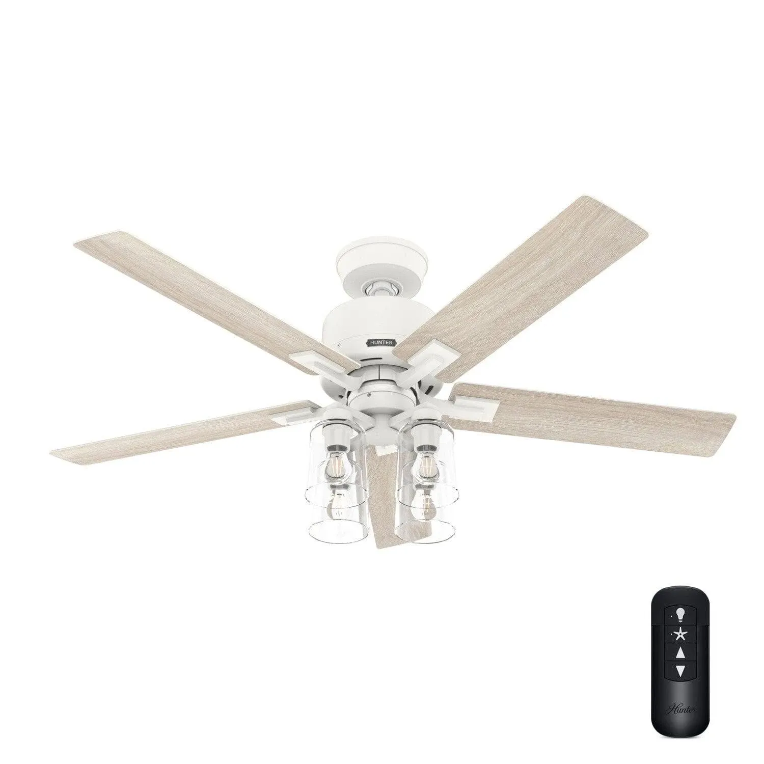 Hunter 52310 Techne Matte Silver LED 52" Ceiling Fan