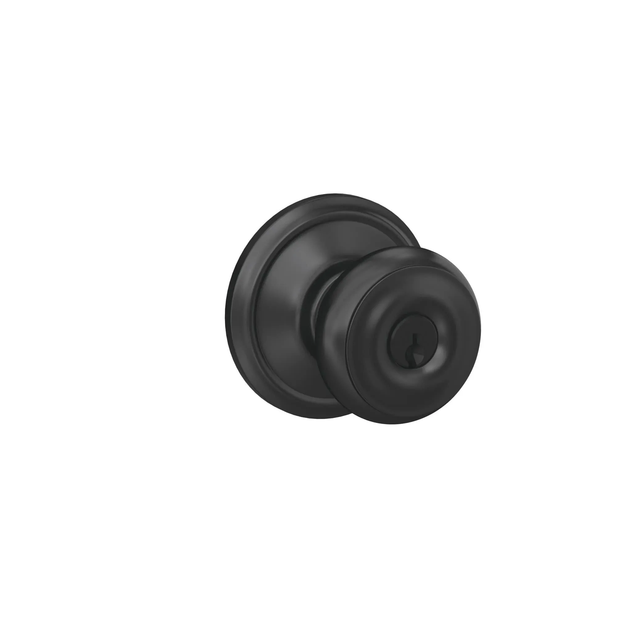 Schlage F51A Geo 622 Georgian Door Knob, Keyed Entry Lock, Matte Black