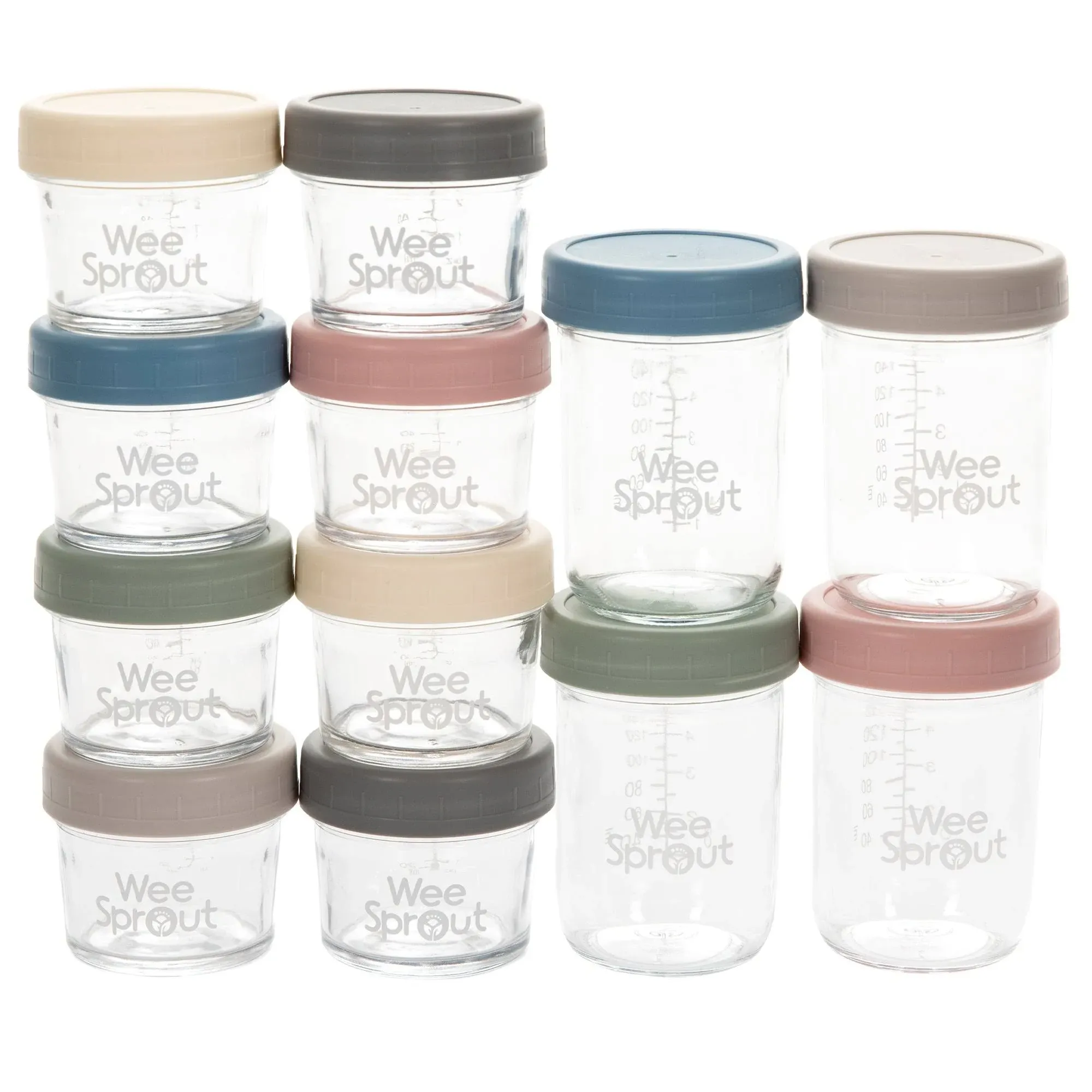 WeeSprout Glass Baby Food Storage Jars w/ Lids