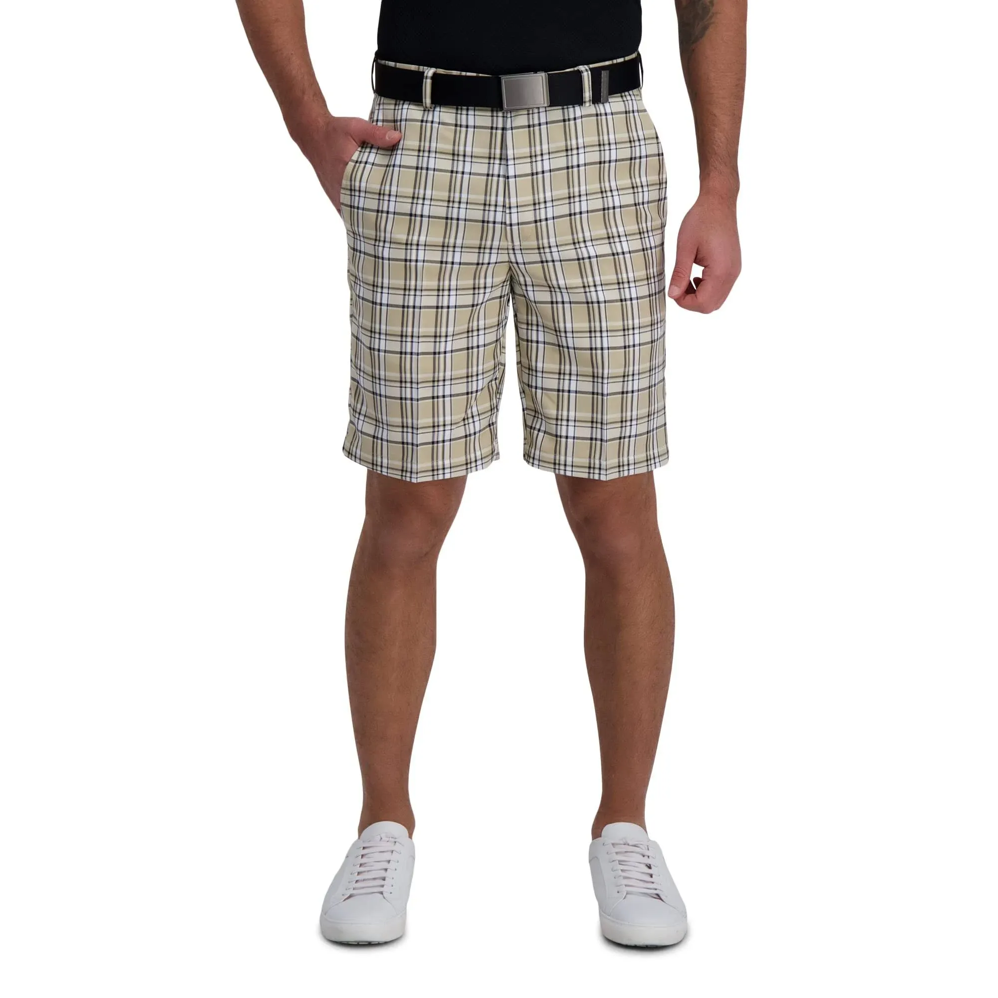 Haggar Men's Cool 18 Stone Plaid Shorts