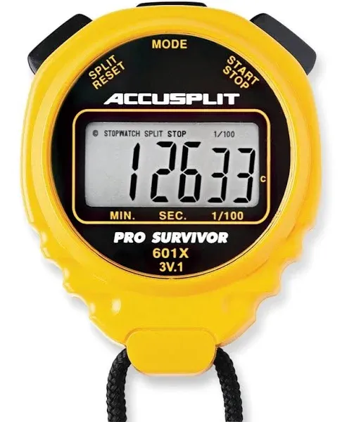 Accusplit Pro Survivor (A601X) Stopwatch - Yellow