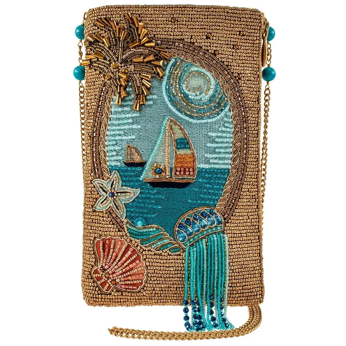 Mary Frances Sail Away Beaded Crossbody Phone Bag