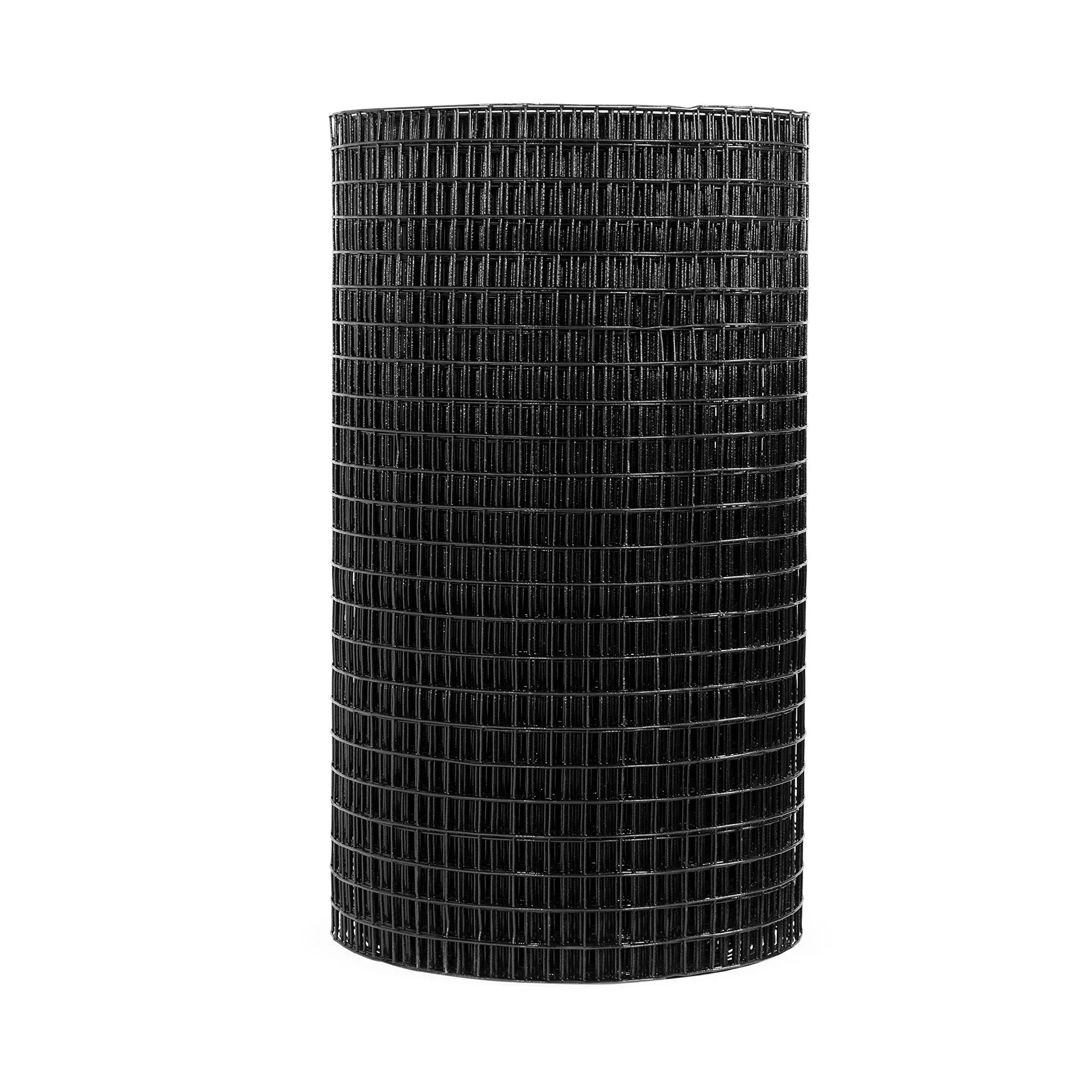 Fencer Wire 2 x 100 ft. 16 Gauge Welded Wire Fence Vinyl Coated Black, 1 x 1 in. Mesh