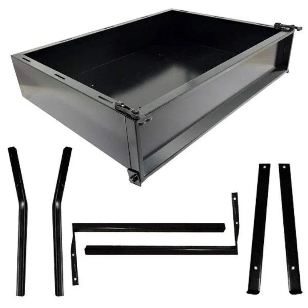 Ezgo RXV Golf Cart Black Steel Utility Cargo Box with Brackets