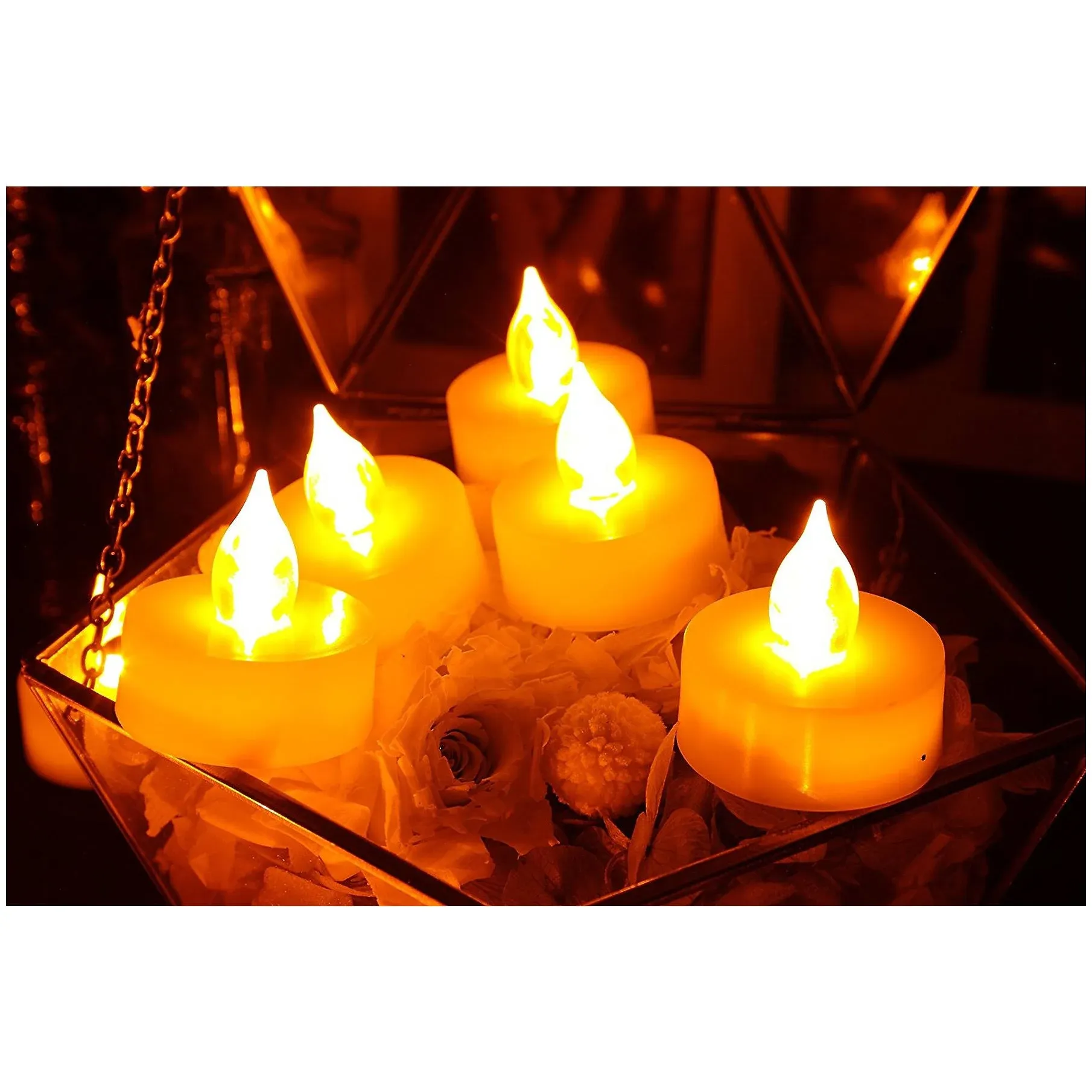 12PCS Flameless Votive Candles Lamp LED Tea Lights Flickering Battery Operated