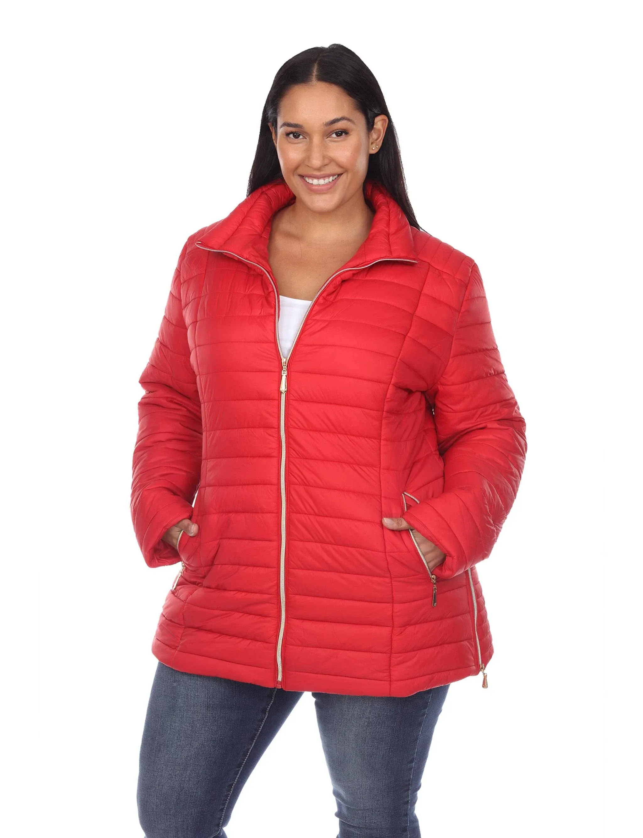 White Mark Plus Size Puffer Coat