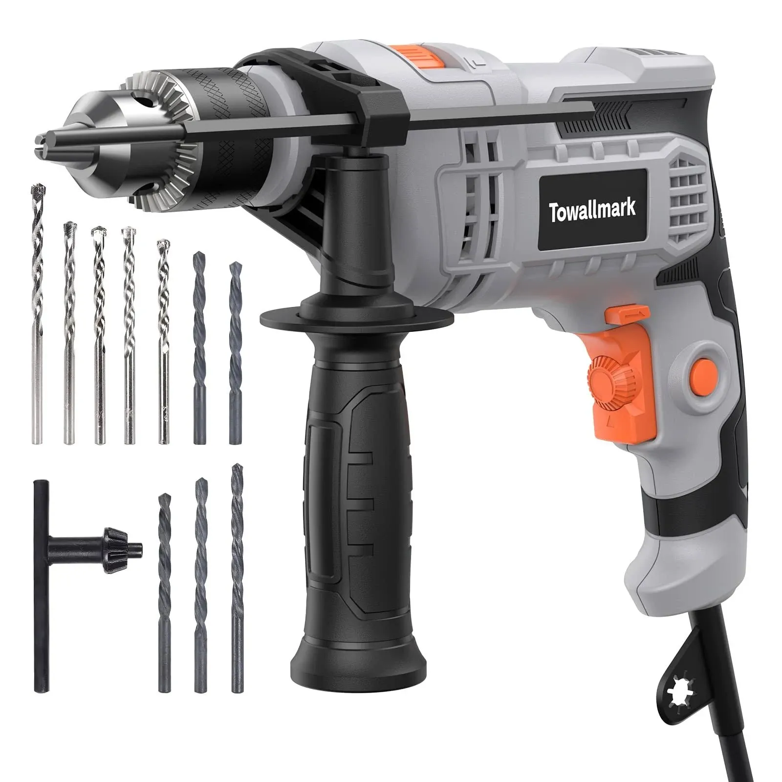 Electric Corded Hammer Drill Impact Drill 1/2&#034; 850W Driver Variable Speed 10Bits