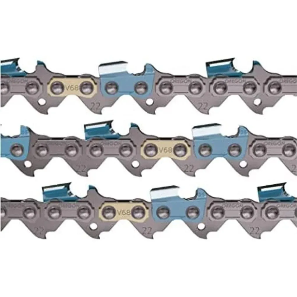 Oregon 3-Pack V68 PowerCut Chainsaw Chain for 18-inch Bar, 68 Drive Links, .325 ...