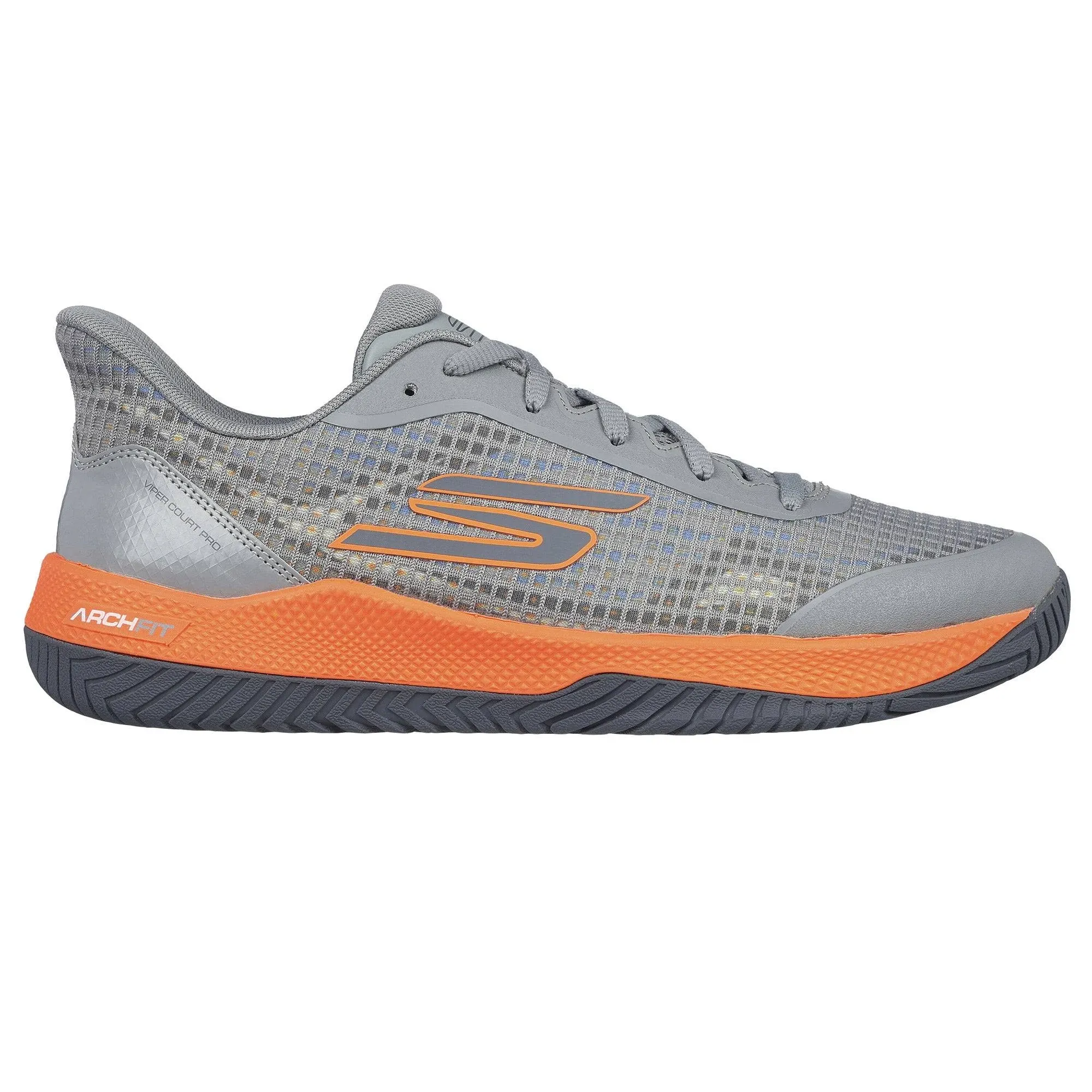 Skechers Men's Viper Court Pro Pickleball Shoes, Size 9, Grey/Orange