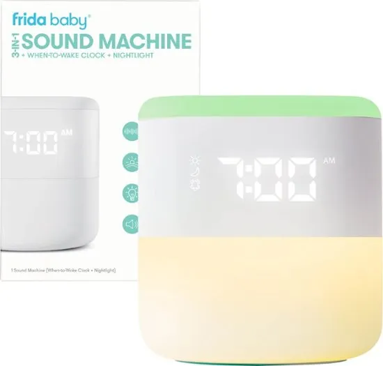 Frida Baby 3-in-1 Sound Machine, When-To-Wake Clock, and Nightlight