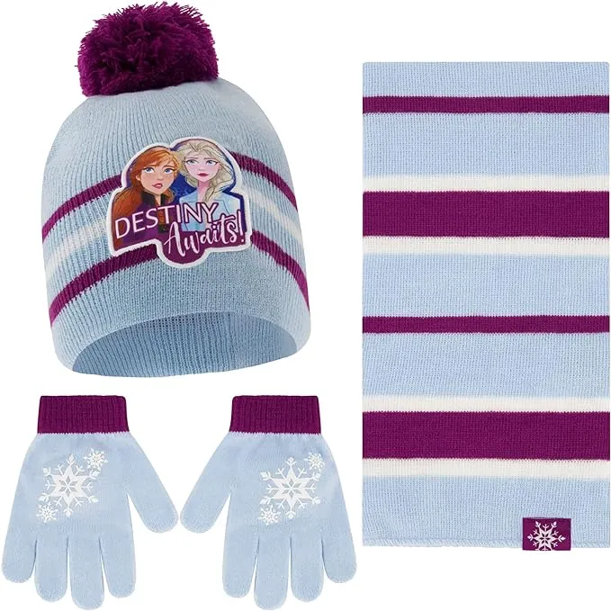 Disney Frozen Girls Toddler Winter, Scarf and Mittens 2-4 Or Frozen Elsa & Anna Hat, Scarves and Kids Gloves Sets 4-7